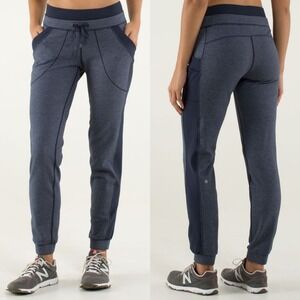 Lululemon Base Runner Blue Joggers Womens 4 Winter Running Pants‎ Rulu Athletic